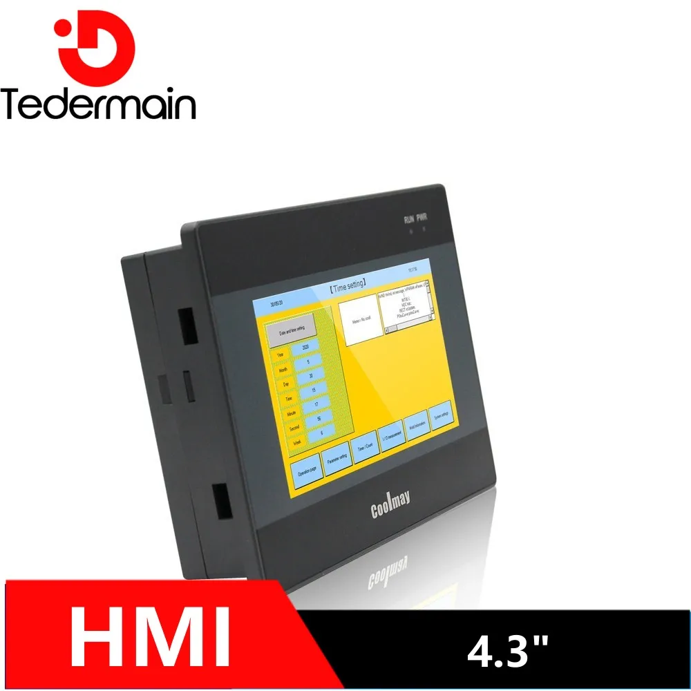 Coolmay-monitor de Tela Sensível ao Toque Industrial Compacto Pequeno Colorido Kit de Controle Cnc 43 Polegadas Hmi Tk6043fh Resolução 480×272