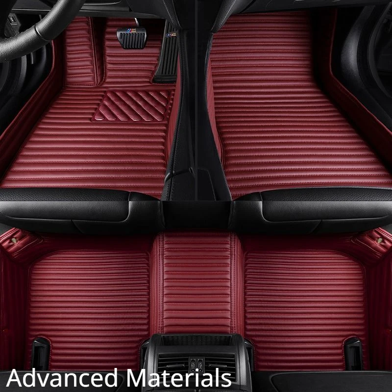 Striped Pu Leather Custom Car Floor Mat for BMW 4 Series G26 Gran Coupe 2020-2023 Year Interior Details Car Accessories Carpet