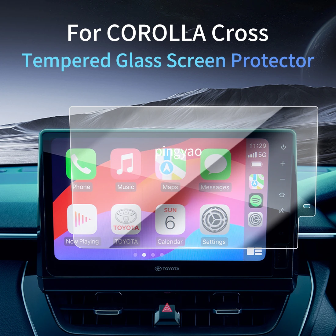 

Car Sticker Screen Protector Navigation Display Tempered Glass Protective Film Car Vehicle For24 Toyota COROLLA CROSS