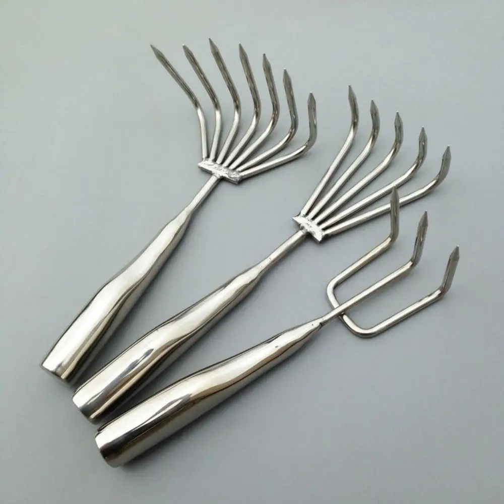 

3/5 Claws Garden Hand Rake Stainless Steel Integrated Small Leaf Rakes Gardening Tool Durable Weeding Removal Puller