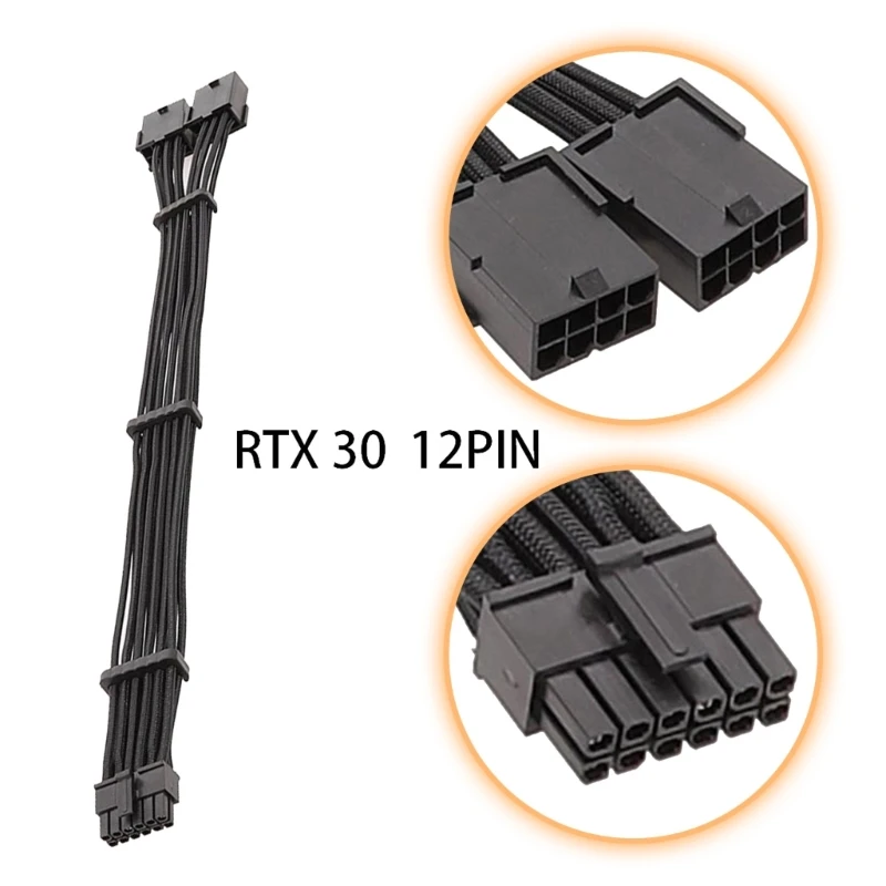 F3KE RTX3070 RTX3090 Graphics Card 12PIN Power Supply Line Cable Dual 8PIN Female to 12PIN male Adapter Connector