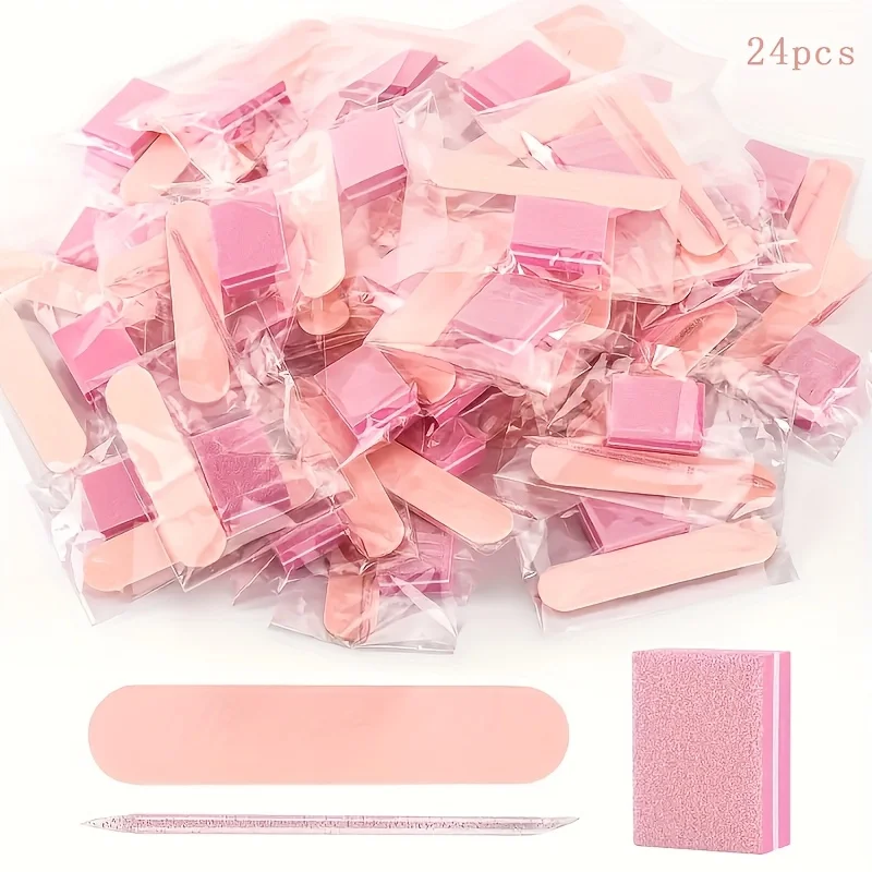 

24pcs Nail Care Kit: Mini Files, Buffers & Sticks - Perfect for Jewelry Polishing & Manicures