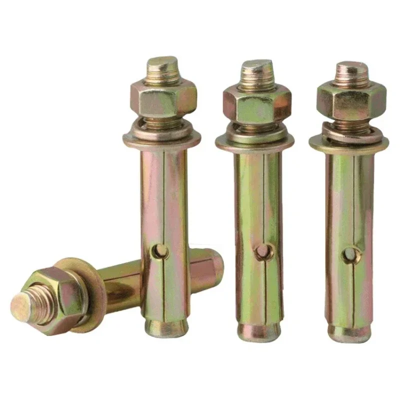 20pcs External Hex Expansion Bolt M6 Zinc Plated Expansion Screw Bolts Sleeve Wall Anchor for Concrete