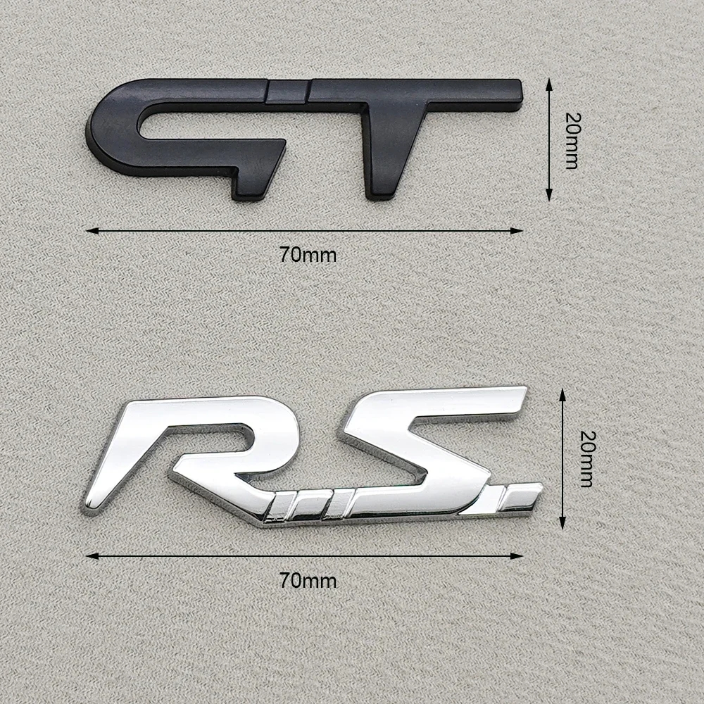 3D Metal GT RS Emblem Badge Rear Trunk Fender Sticker Decals For Renault Megane 3 Clio 2 Scenic Arkana Koleos Duster Accessories