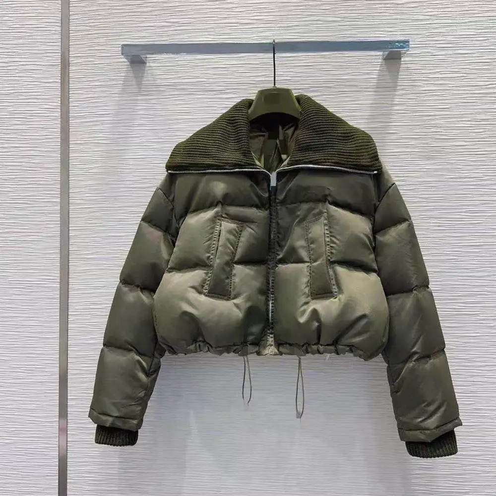 

Faionable Knitted Sweater with Embroidered Logo Autumn Winter Early Spring New Arrival Women's Warm Thi Ultra-ort Sle