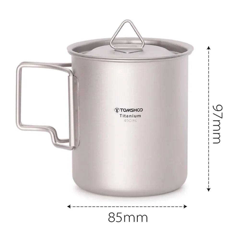 Tiartisan Outdoor Titanium Lightweight Portable Tea Coffee Cup Folding Handle Camping Water Mug for Hiking Travelling 썸네일 9