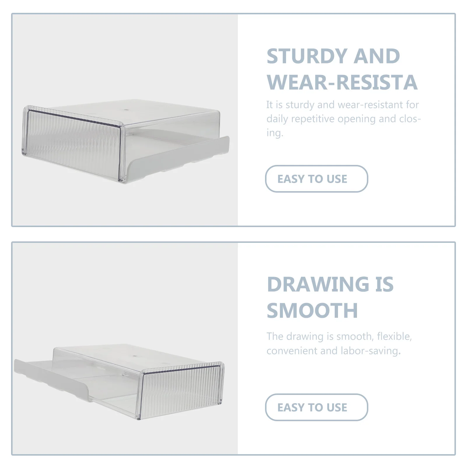 

1pc Under Desk Storage Box Adhesive Strong Desktop Organizer Container For Stationery Phone Cables Notes Underdesk