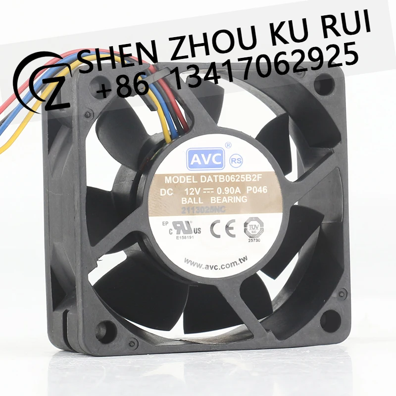 AVC 12V 0.90A 6025 4-wire temperature control switch Large air volume DATB0625B2F cooling fan