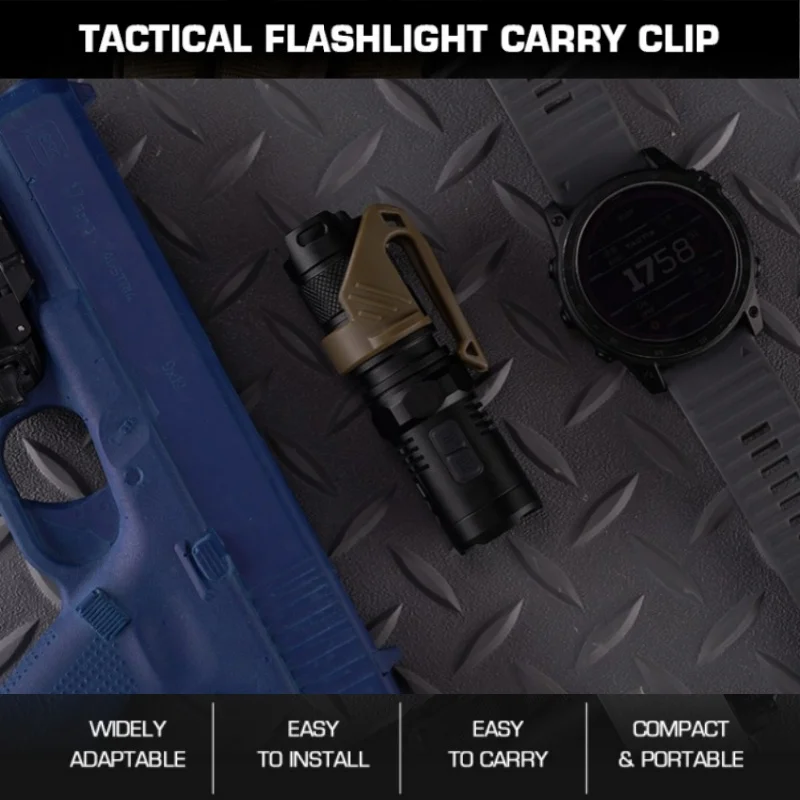 

Game Hunting Light Carrier | Non-Reflective Flashlight Clip | Wilderness Flashlight Accessories