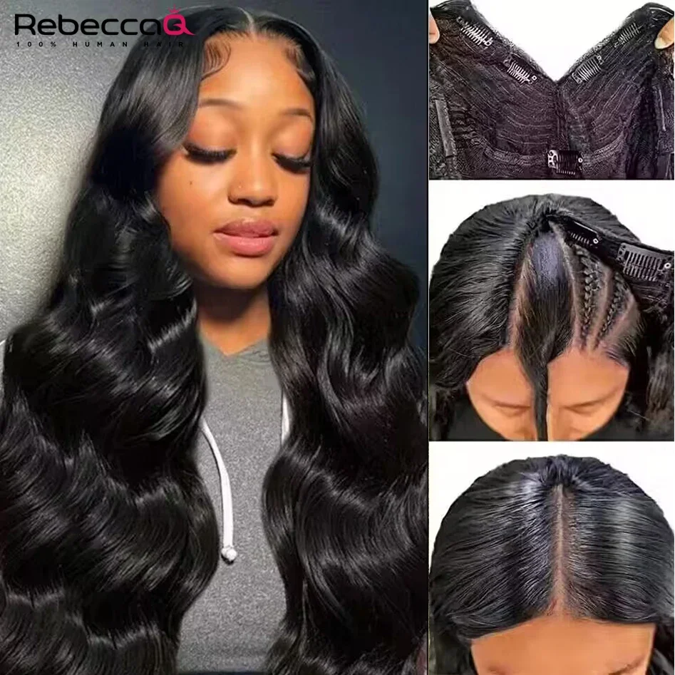 200 Density Body Wave V Part Wigs Human Hair Wig Machine Made Wig  V Part Human Hair Wigs For Black women 26 Inch On Sale