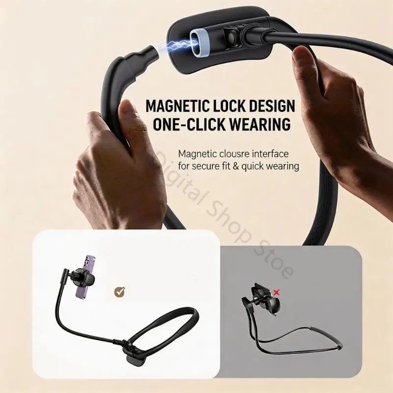 96BA Hands Easy Neck Phone Stand Biegbarer Telefonständer zum Ansehen und Streamen Bett – Detail 5