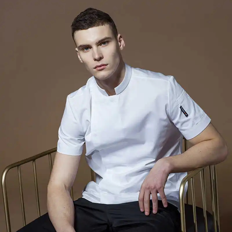 Servicio de comida, traje de cocina, panadería, cafetería, camarero, ropa de trabajo, uniforme de Chef Pizzaiolo, chaquetas de cocinero para restaurante, alta calidad