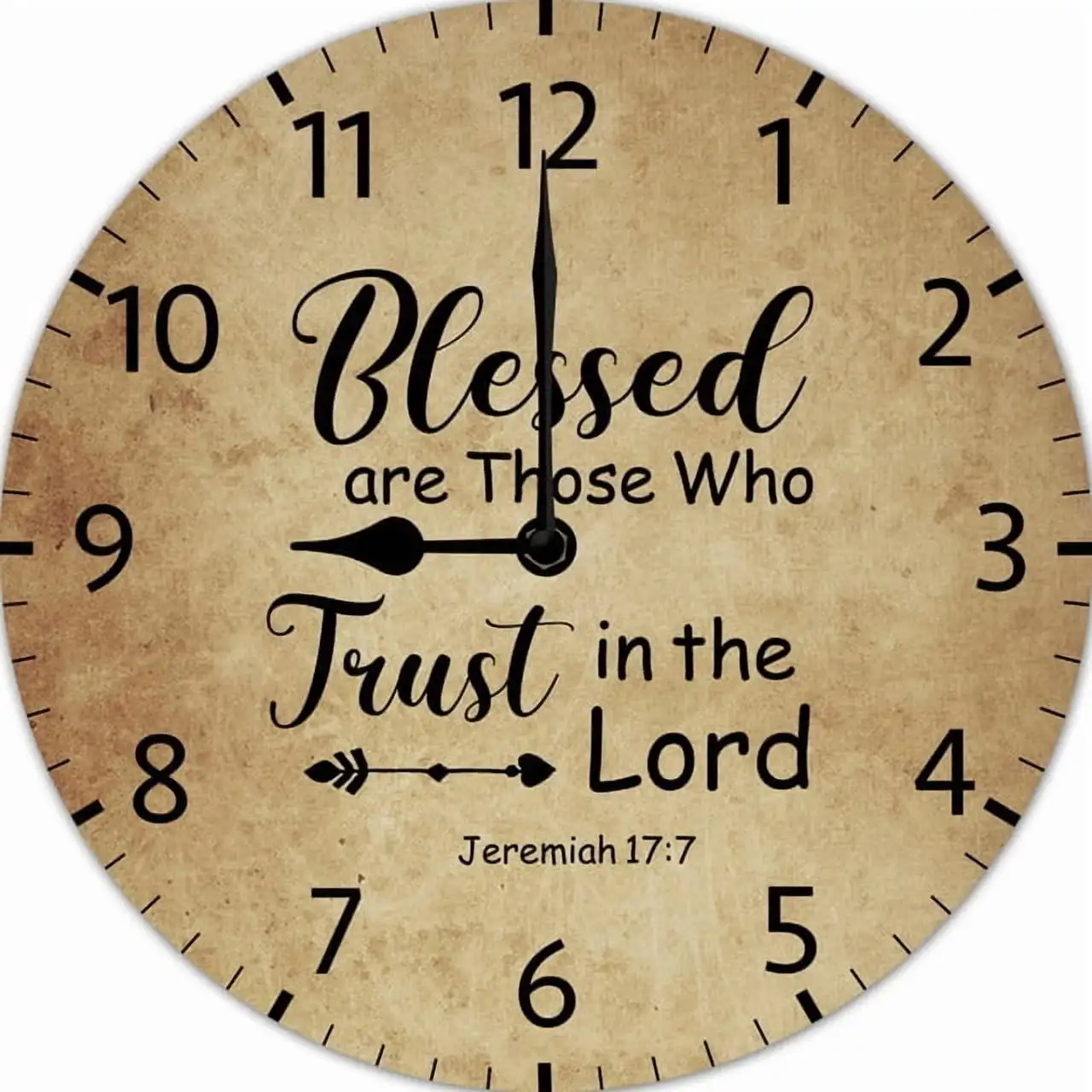 Christian Wall Clock Blessed are Those Who Trust in The Lord Clock Bible Verse Wall Religious Quote Art Wooden Christian