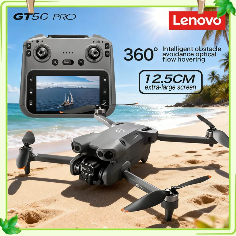 

New Lenovo GT50 Drone Smart Obstacle Avoidance HD Aerial Photography Brushless Quadcopter Large Screen Controller Kids Drone Toy