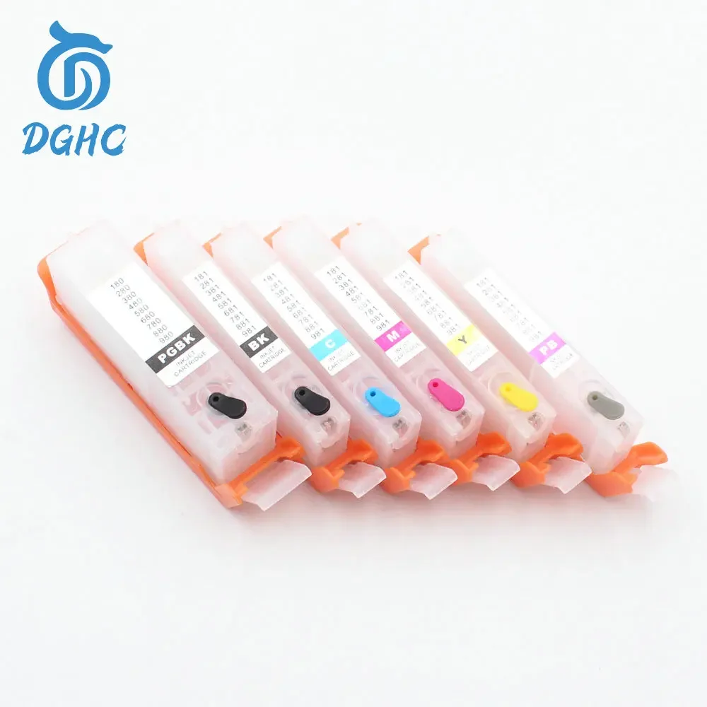 5color 6color Refill Ink Cartridge without Chip for Canon PGI 280 380 480 580 680 780 980 TS8140 TS8120 TS8530 TS8540 printer