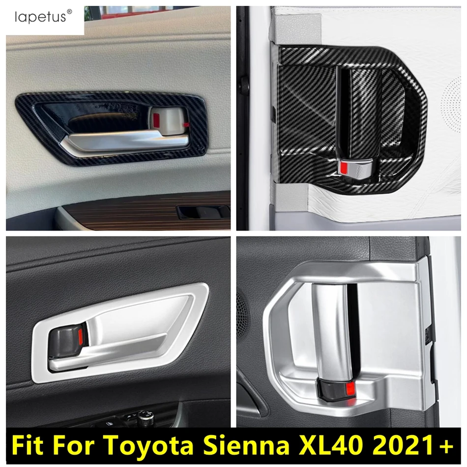

Car Inner Door Handle Bowl Panel Frame Decoration Cover Trim Carbon Fiber Style Accessories For Toyota Sienna XL40 2021 - 2025