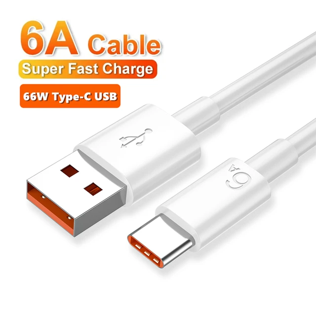 Kabel USB C Type-C 6A Super Fast Charge do Xiaomi 13 14 Huawei P60 Nova 10 11 Magic 5 Redmi Honor POCO 66W Kabel do szybkiego ładowania