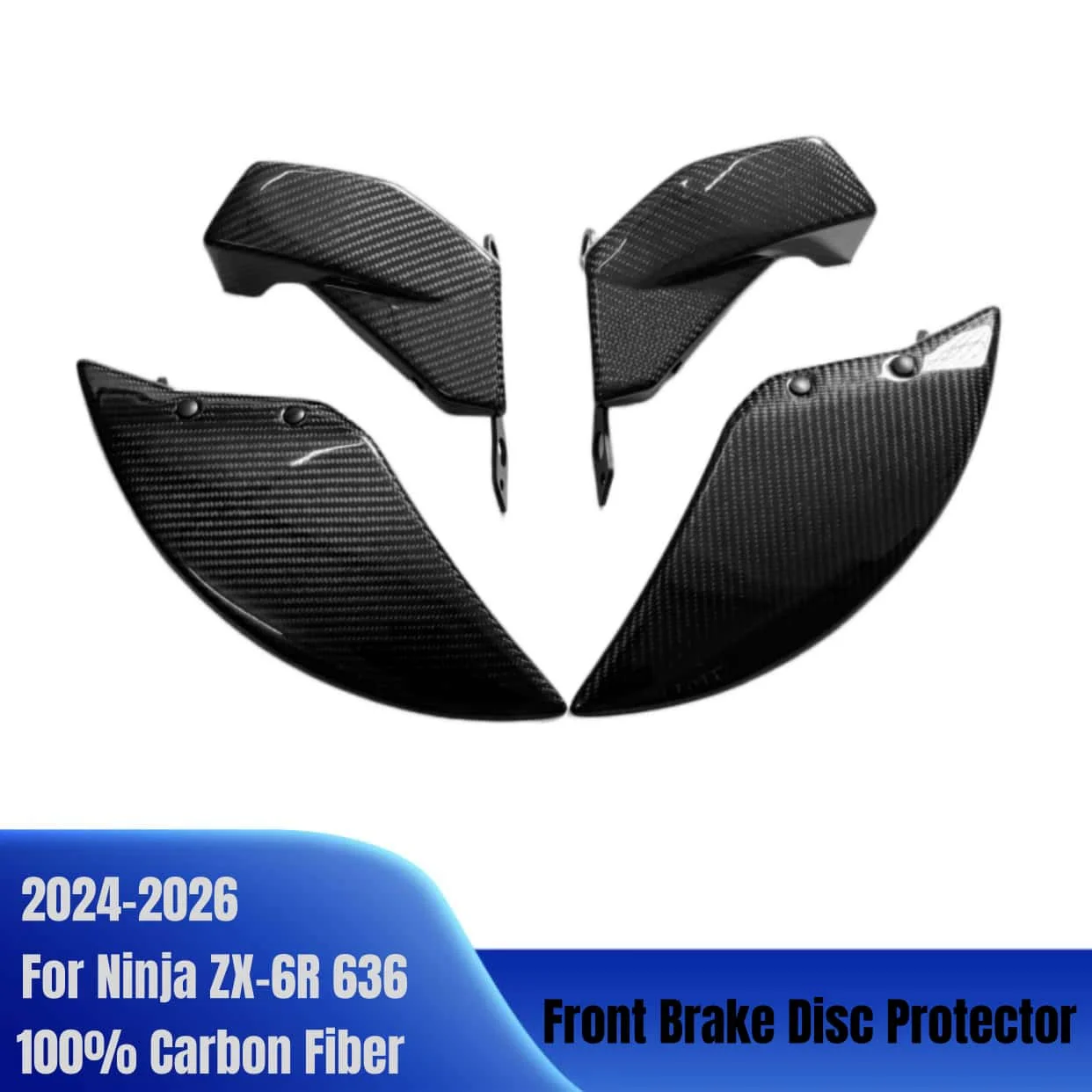 

For Kawasaki Ninja ZX-6R 636 ZX6R 2024-2026 100% Carbon Fiber Motorcycle Wheel Cover Brake disc Protector cover radiator