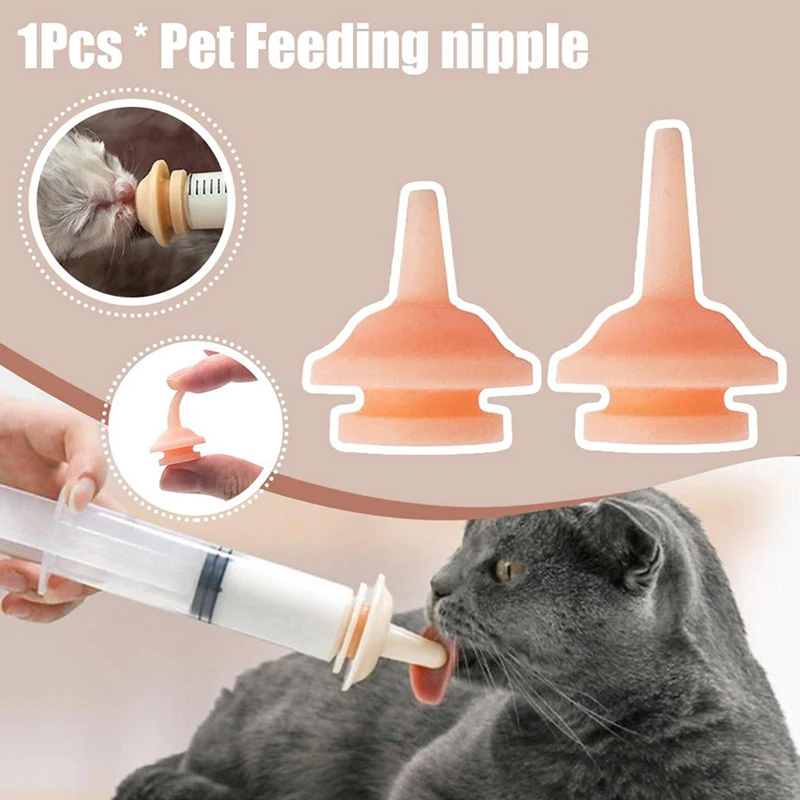 Safe Pet Feeding and Watering Nipple Silicone Feeding Pacifier for Cat Puppy Bunnies Rabbits Small Animals Syringe Accessories