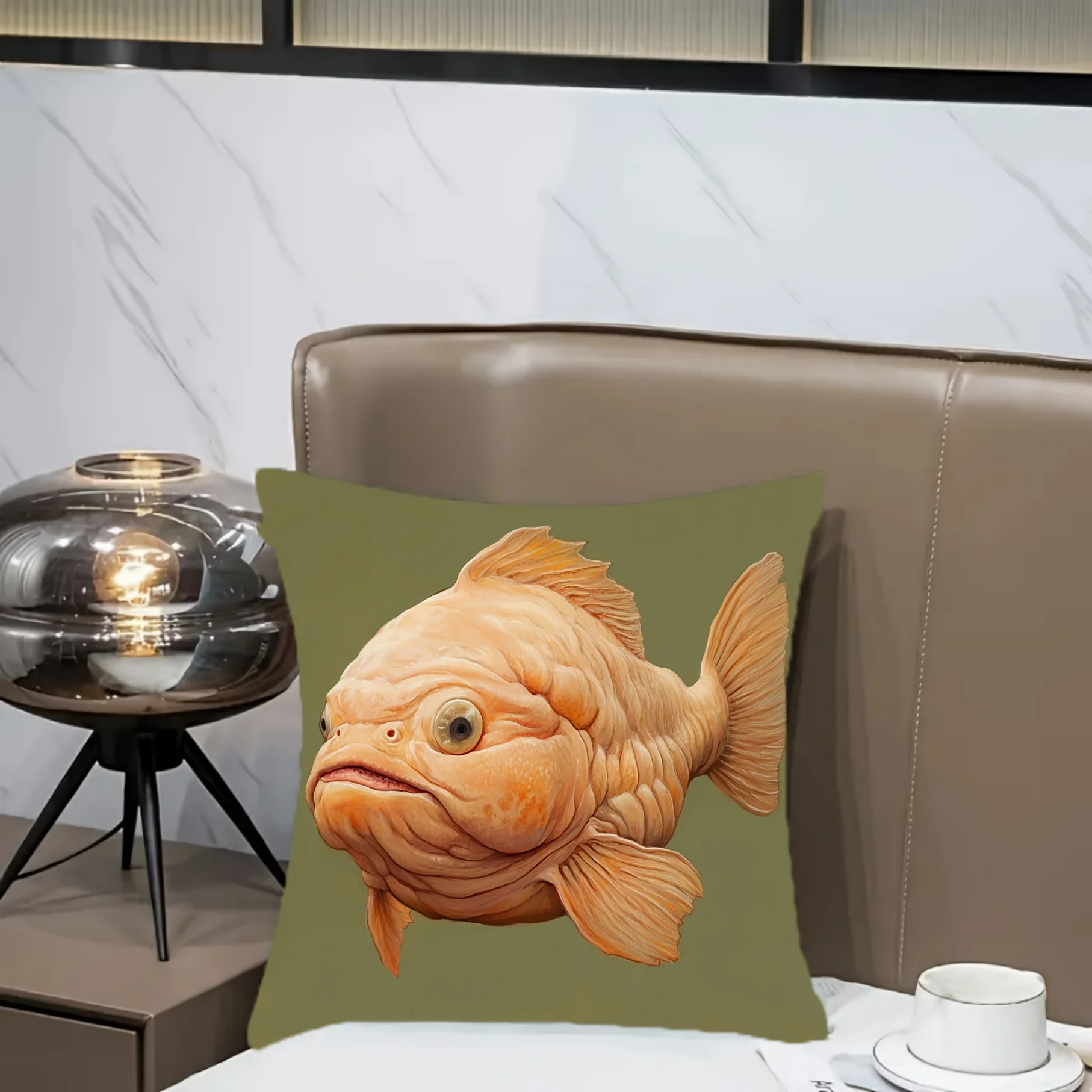Decorative Goldfish Print Pillowcase Cushion Throw Pillow Cover Nautical Aquarium Fish Art Home Decor Gift