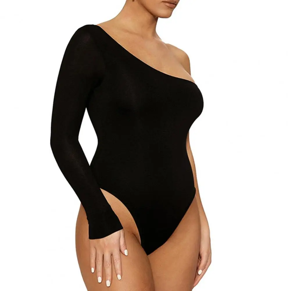 Summer Sexy One-Piece Bodysuit for Women High Waist Solid Color One-shoulder Dress-up Women Jumpsuit 2023
