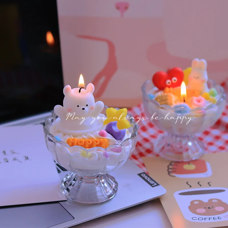 Handmade Scented Candles. Bear Souvenir Birthday Gift for Girls. Niche Fragrance Handmade Aromatherapy Cup Wax