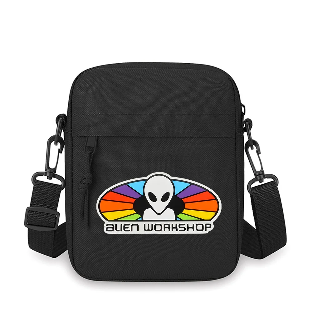 

Alien head colorful circle design brand Men Crossbody Bag Single Shoulder Women Cartoon Anime Film Printing Design Unisex