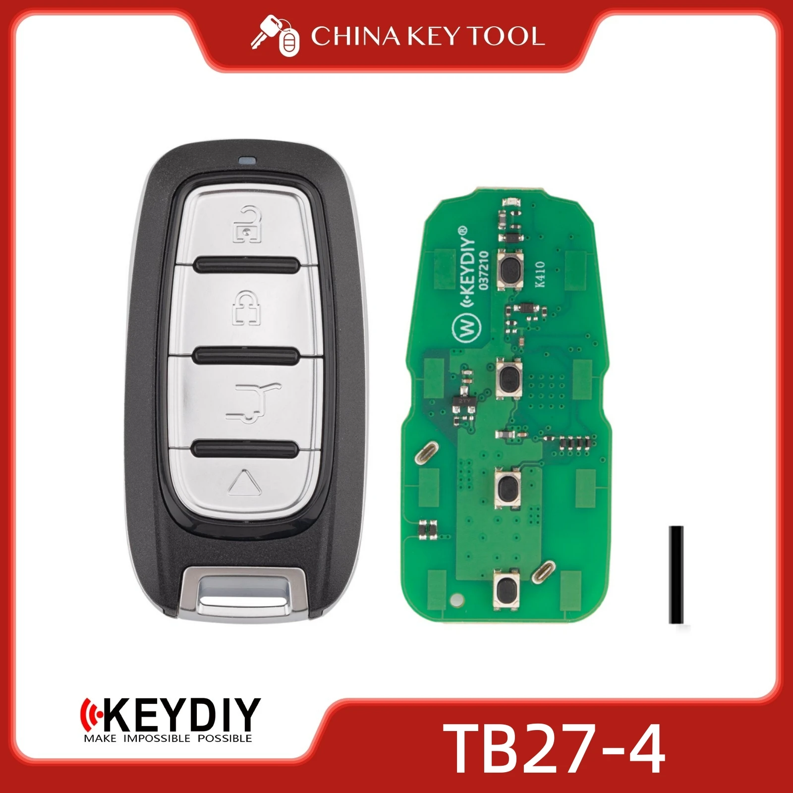 

KEYDIY KD TB27-4 Универсальный интеллектуальный дистанционный ключ с 4 кнопками для типа Chrysler