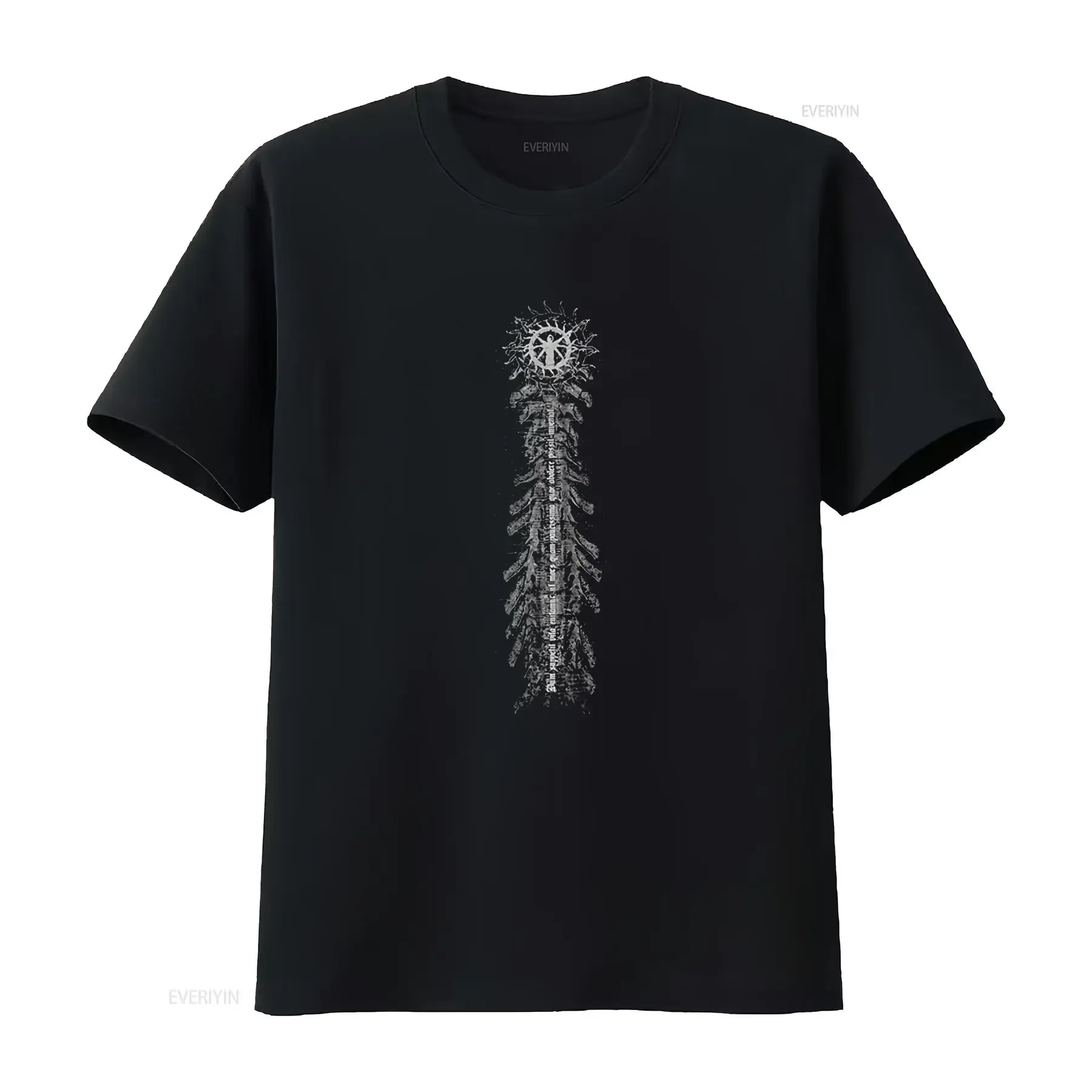 Camiseta con estampado de calavera gótica 'Mors' de NECROPHAGIST para hombres y mujeres, camiseta informal con gráfico vintage lavado para hombre