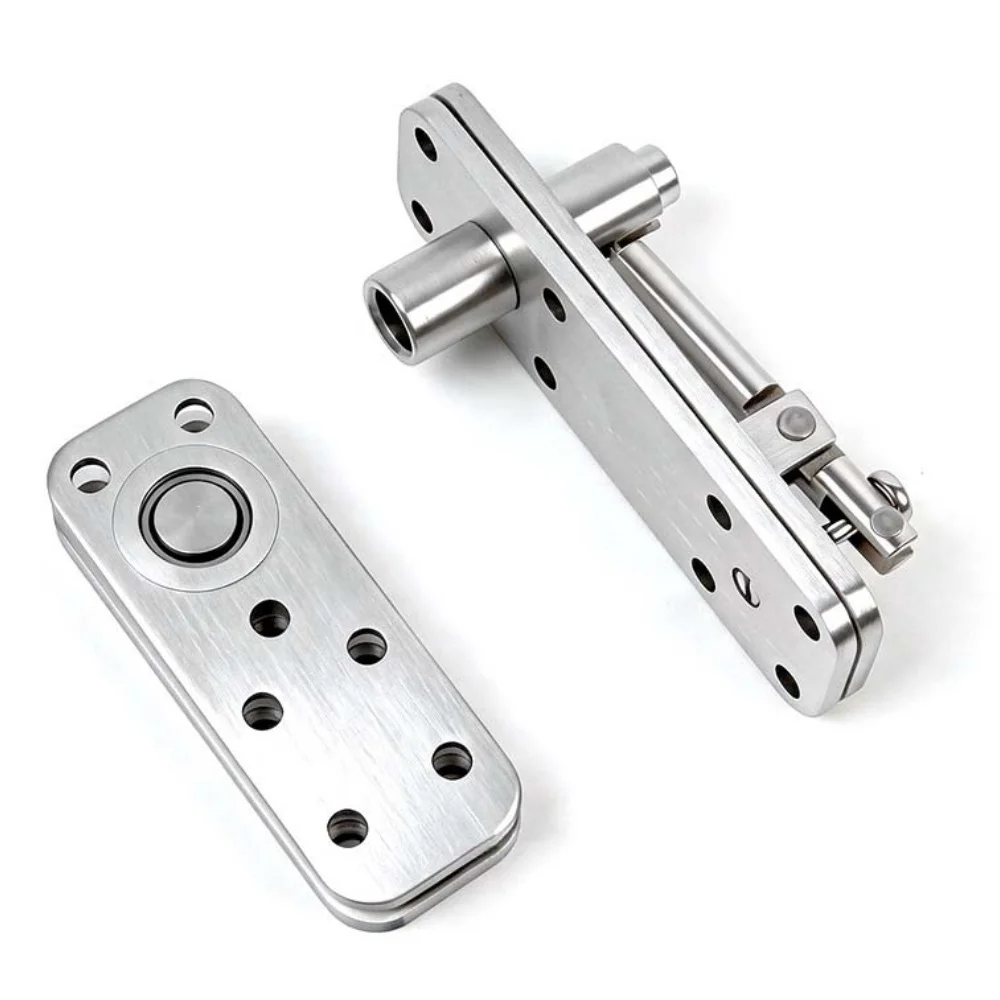 1 Set 360 Degree Rotate Stainless Steel Hidden Door Hinge Heavy duty Door Pivot Hinges Positioning Invisible Wooden Door Hinge