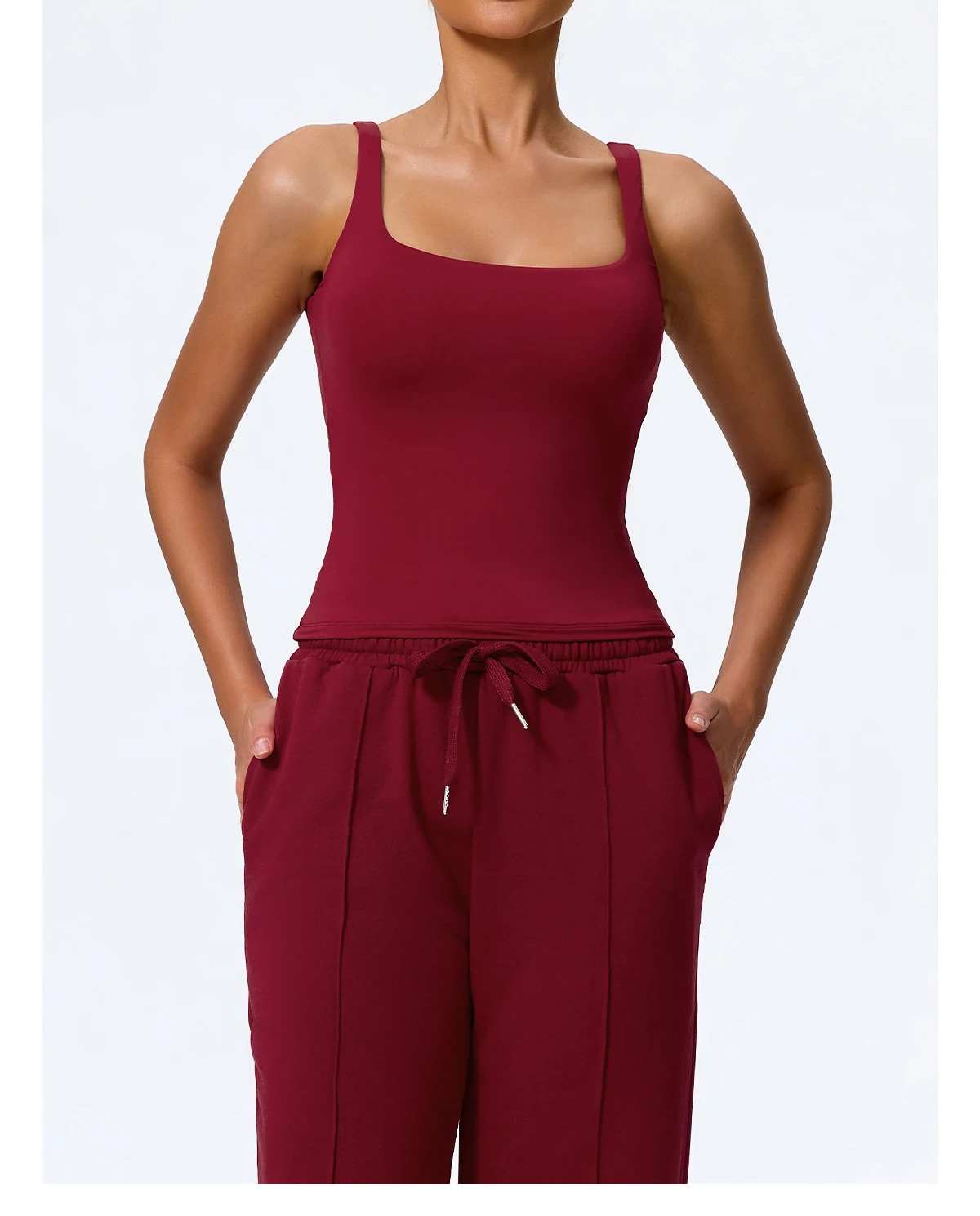 Hearuisavy Sommer Damen Workout Tanktop Gym Enganliegendes Unterhemd Atmungsaktiv Schnelltrocknend Ärmelloses Yoga-Oberteil Lauf-Sportweste – Detail 19
