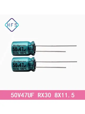 10PCS 50V47UF RX30 8X11.5 루비콘 전해 커패시턴스 130 ℃ 고온 장수명 커패시터