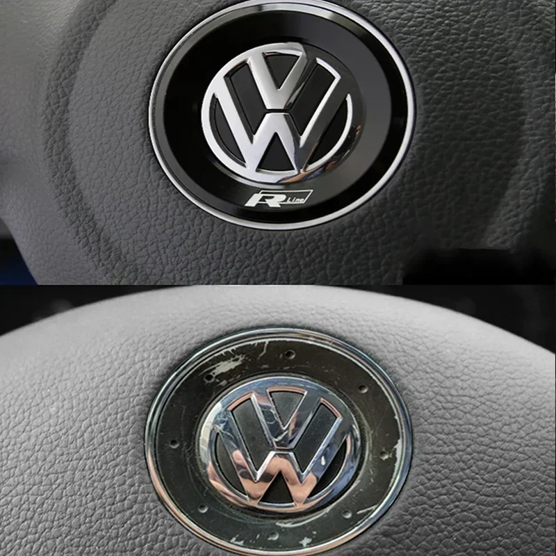 Auto-Lenkrad-Emblem-Aufkleber Zubehör für Volkswagen GTI R-Line R Polo T5 Golf Passat Scirocco Jetta Beetle Tiguan – Detail 6