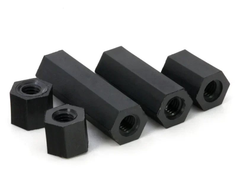 400Pcs M3 M4 M2.5 M2 Hex Spacer Female Threaded Standoff PA66 Hexagonal Nylon  for Circuit Boards L= 6-30mm  Black 20mm Column