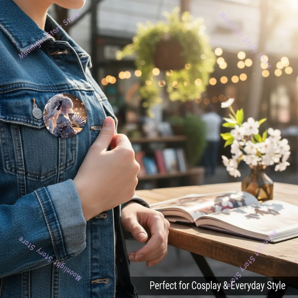 جينشين إمباكت أنيمي ميرش شارة كاميساتو آكا قلادة بروش للإكسسوارات على ظهره هدية ساحرة لمحبي التجميع