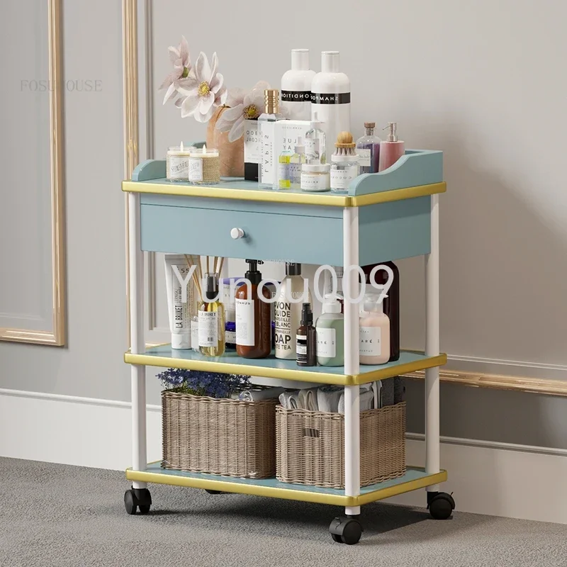 Household Manicure Store Salon Trolleys Light Luxury Commercial Furniture Tool Carts Modern Minimalist Storage Trolley Nordic