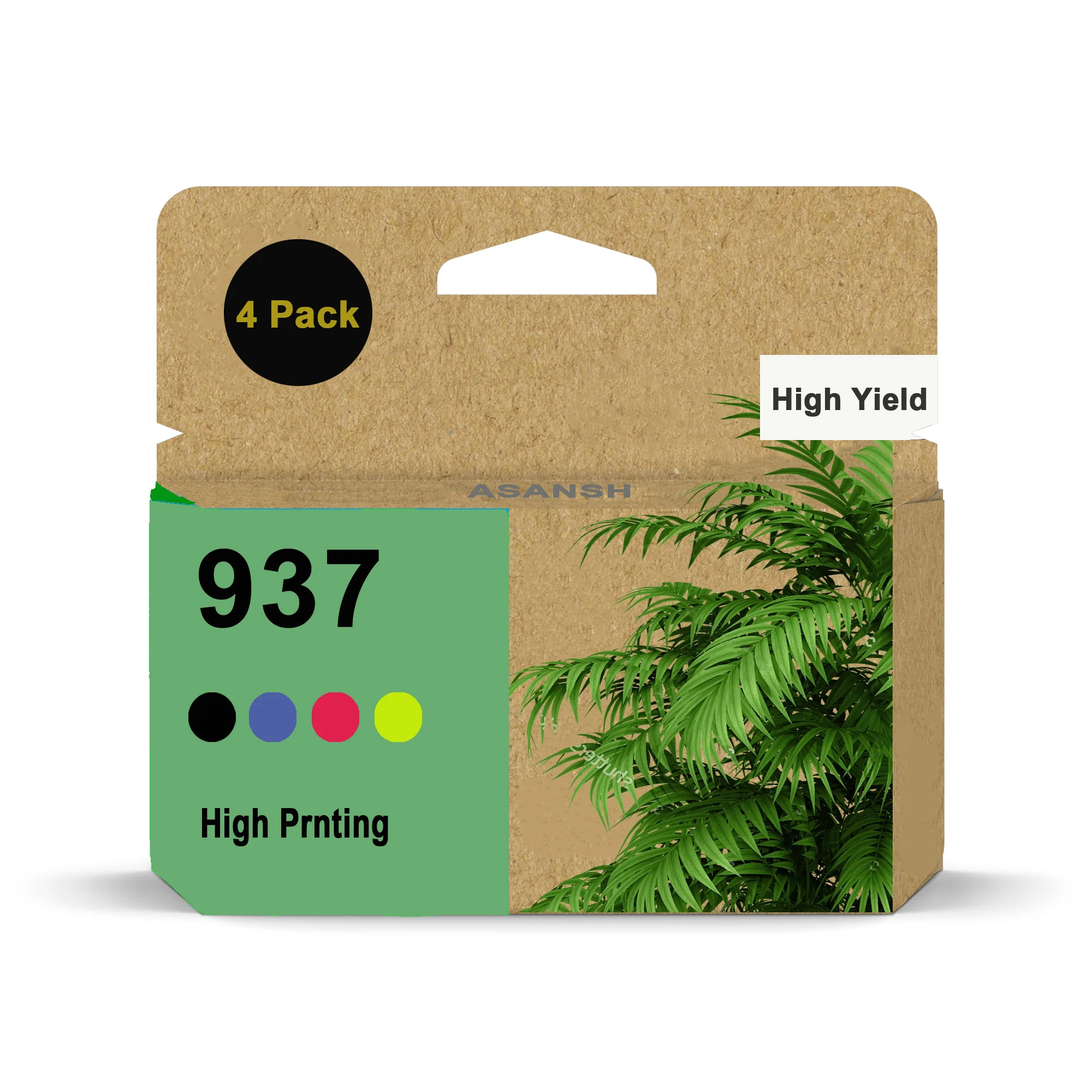 

937 Ink Cartridge Use for OfficeJet Pro: 9120e 9123 9130e 9720 9730 9110b 9120b 9130b Printers (4-Pack)