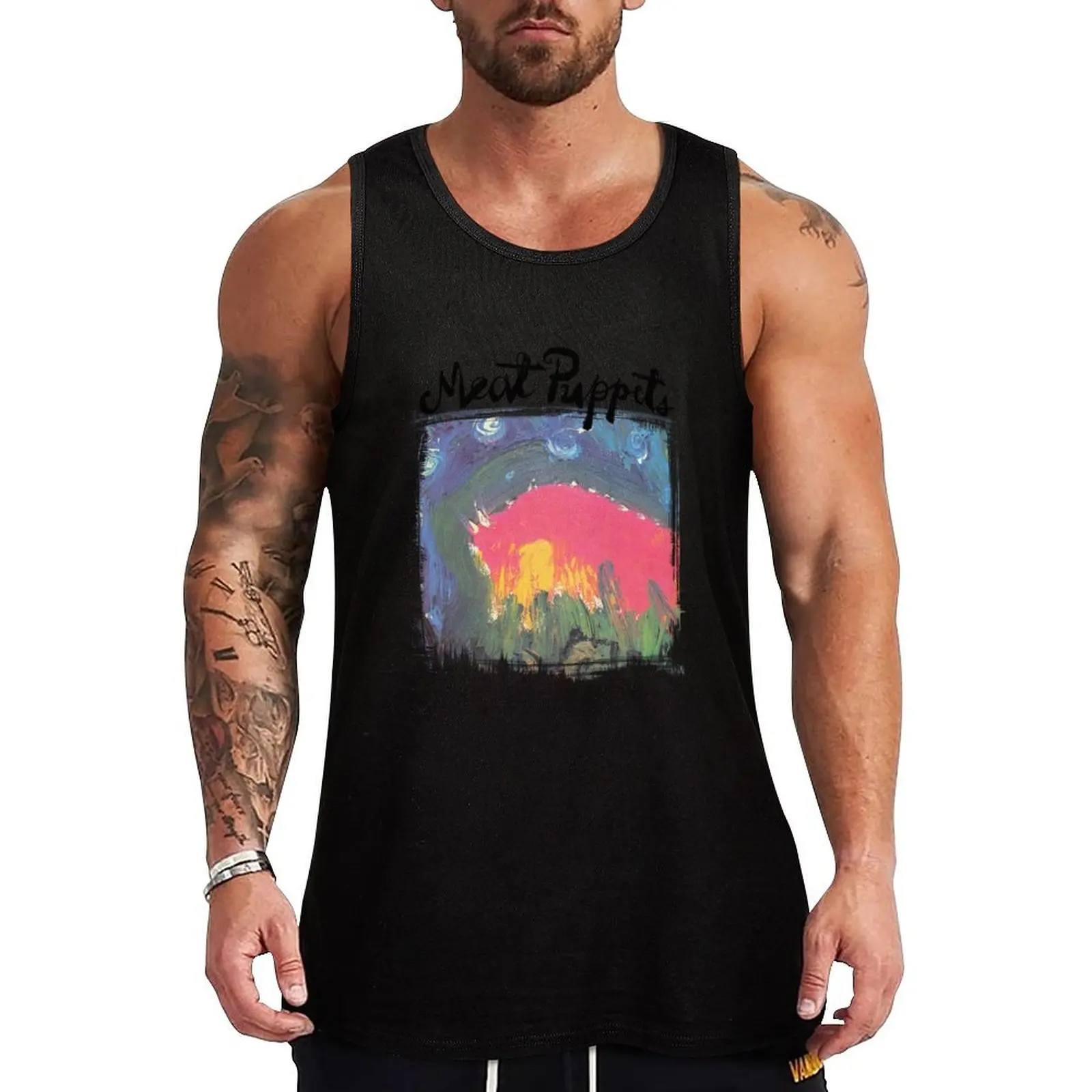 Meat Puppets Tank Top clothing men gym shirts sleeveless