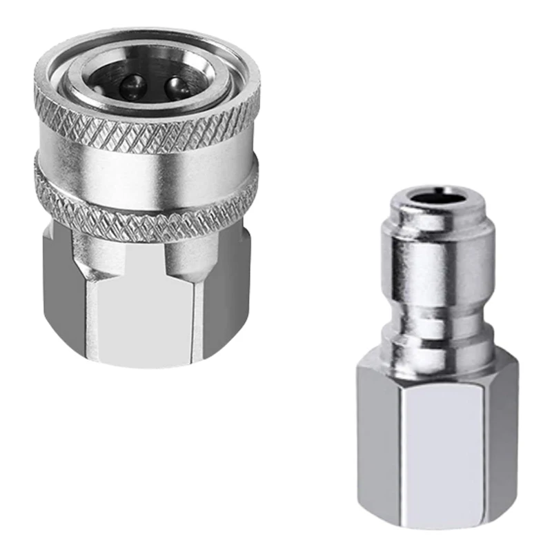 مقرنة غسالة الضغط 1/4 بوصة من الفولاذ المقاوم للصدأ تركيبات توصيل سريعة ملحقات ذكر وأنثى مع خيط خارجي داخلي