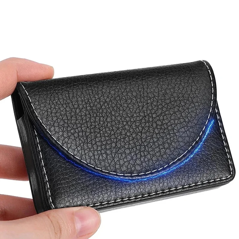 PU Leather Business Card Holder Professional Credit Card Case With Magnetic Shut RFID Large Capacity Wallet For Men Office