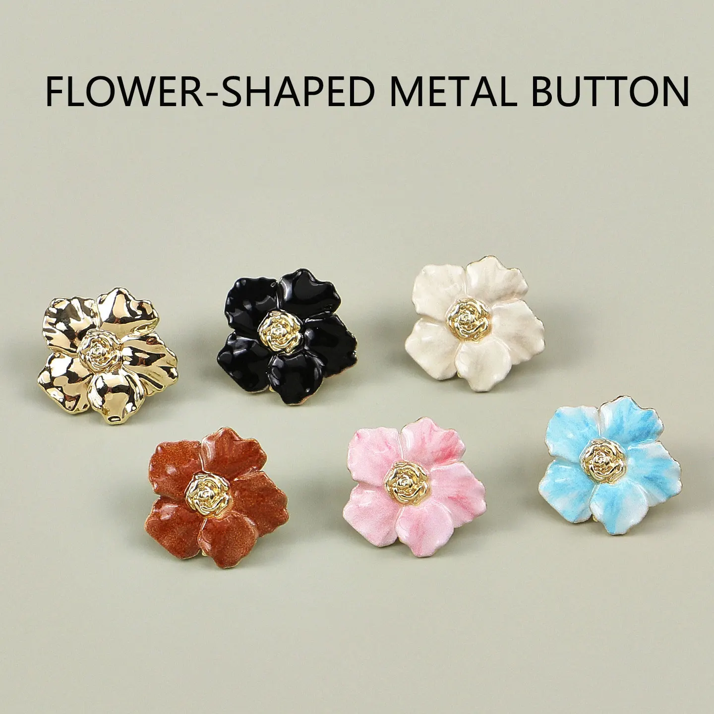 6 pçs botão de metal em forma de flor para roupas moda feminina manguito colarinho camisa casaco acessórios de costura mini botões de costura