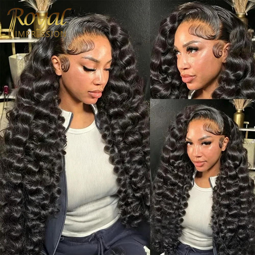 13x6 Full Frontal HD Transparent Lace Long Brazilian Curly Water Wavy 13x4 Lace Frontal Wigs