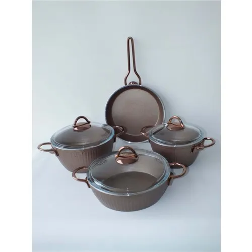 2021 model cookware set Copper Series Pattern Granite Cookware Set 7 Piece