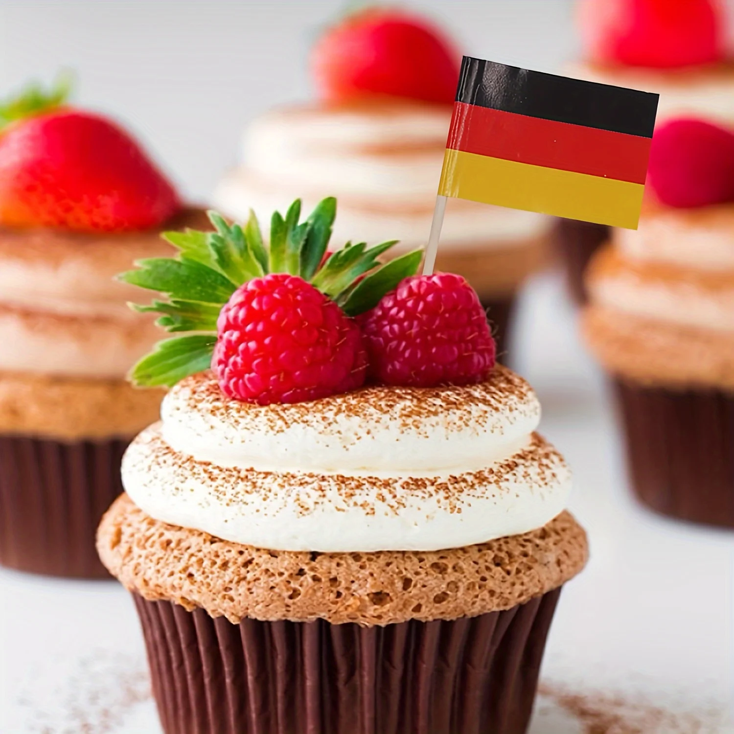 100pcs German Toothpick Flag, CupCake Topper, Cocktail Fruit Bars Party Buffet Food Labels, Charcuterie Plate Cheese Labels