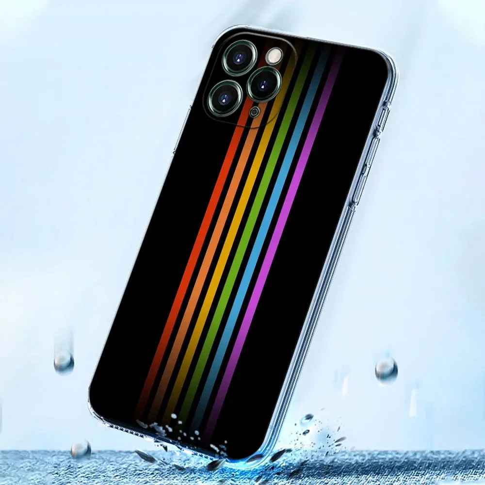 Gay Lesbian LGBT Rainbow Love Shell Case for iPhone 16 15 11 12 13 14 Pro Max for iPhone 16 Plus Soft Transparent Cover Fundas