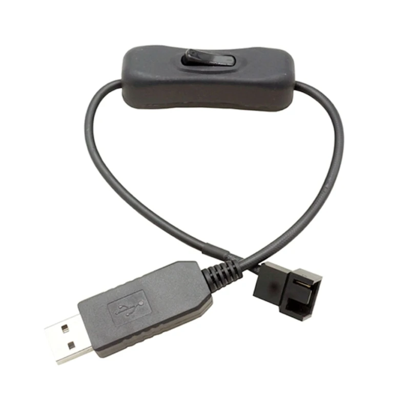 USB To 4Pin PWM 5V To 12V Boost Line USB Sleeved PC Fan Power Adapter Connector Converter Cable With ON Off Switch