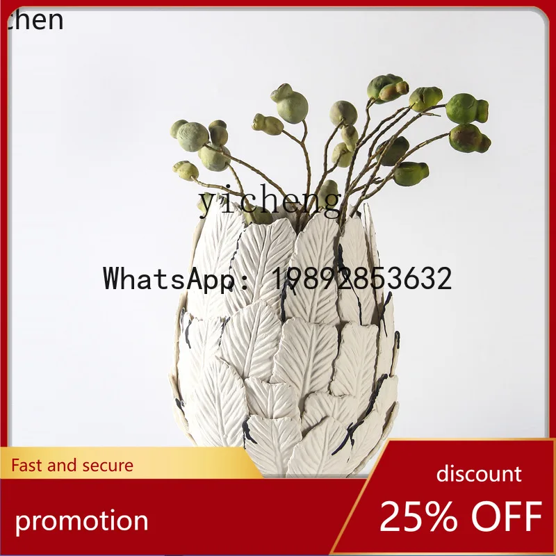 

YFY simple ceramic vase model room living room entrance new Chinese art flower arrangement craft decoration
