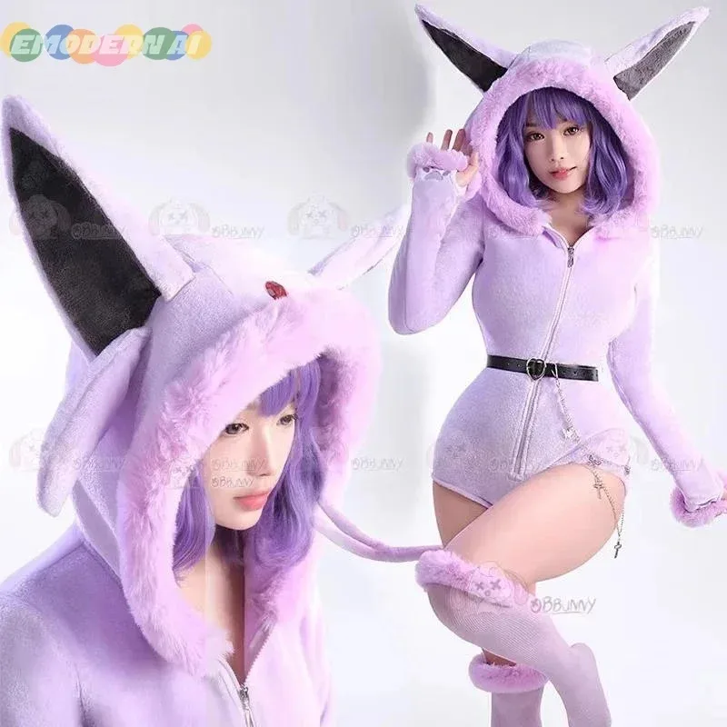 

2025 Halloween Cosplay Anime Espeon Cosplay Costumes Jumpsuits Home Wear Game Role Play Uniform Halloween Carnival Party Loungew