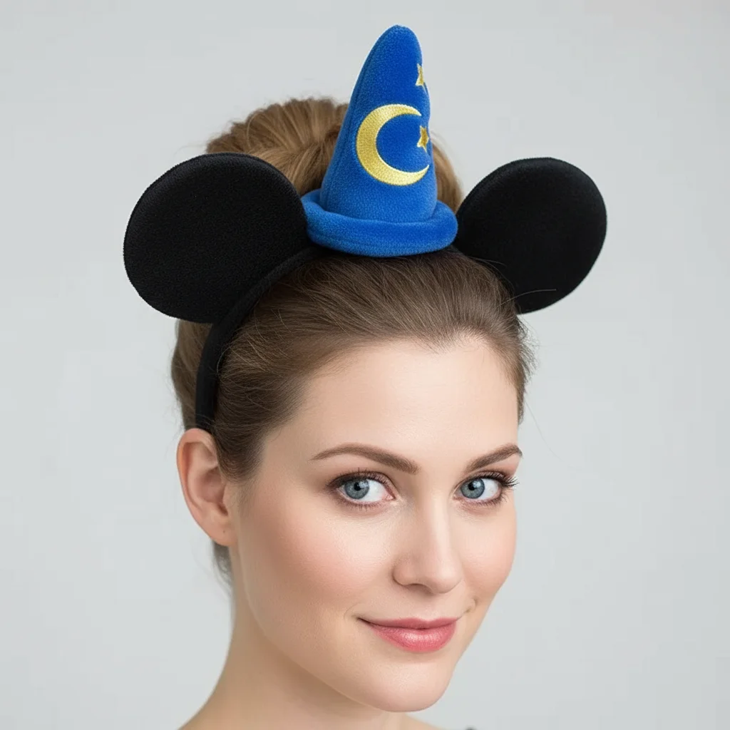 1 قطعة ديزني ميني ماوس الأذن هيرباند الأزرق ستار الهلال قضيب لينة البوليستر خوذة الفتيات الأميرة حفلة عيد ميلاد الإبداعية هدية