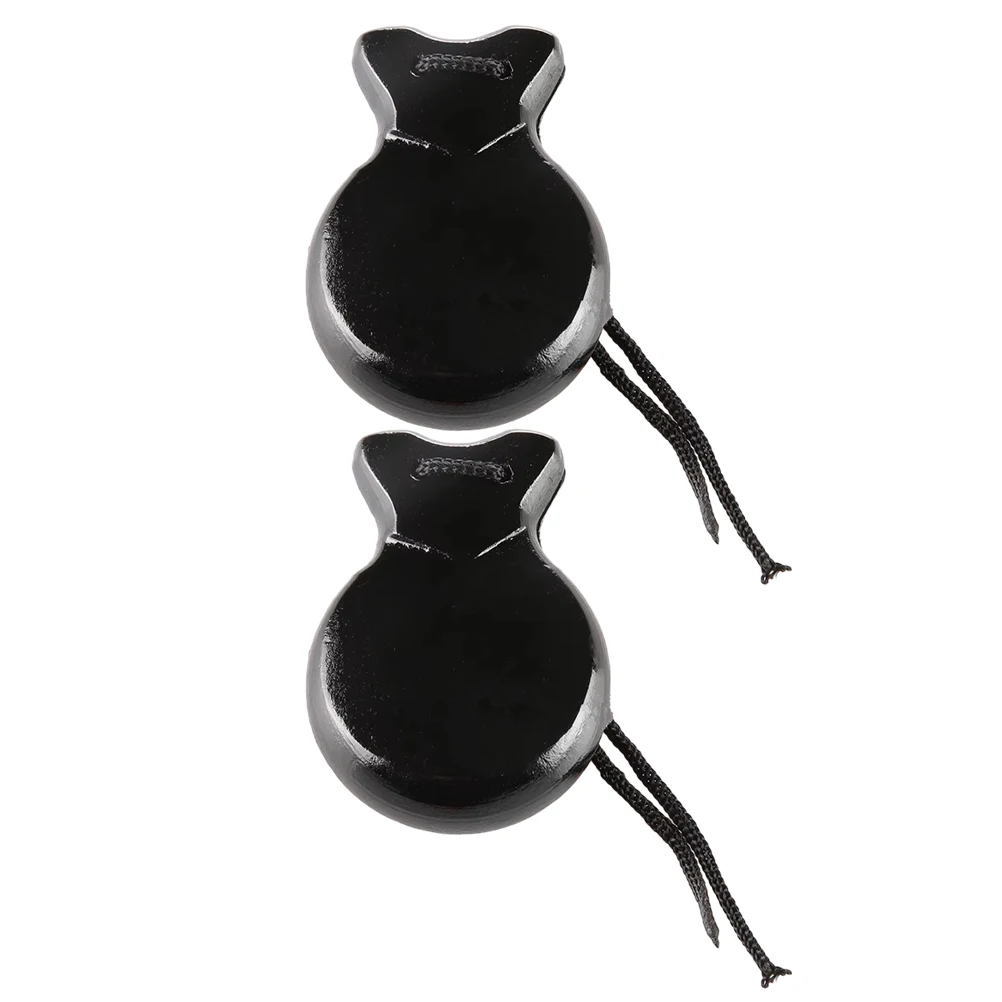 Nacchere in legno Giocattolo Strumento a percussione Piccoli bambini Giocattoli musicali Coppia nera Spettacolo di danza spagnola Divertimento educativo